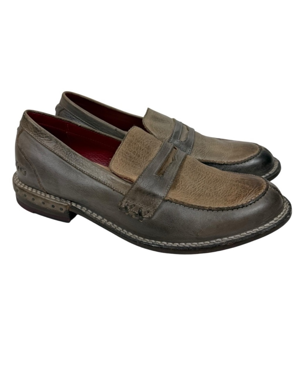 Bed Stu Reina Cobbler Series Rustic Brown Penny Loafers Sz 9.5